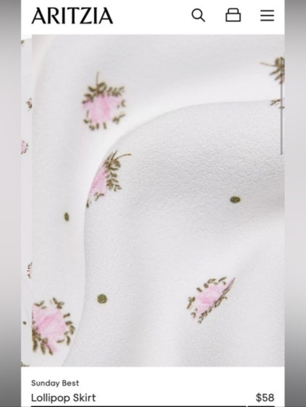 Aritzia Sunday Best Lollipop Mini Skirt Pink Floral Print Size 4 - Picture 7 of 7